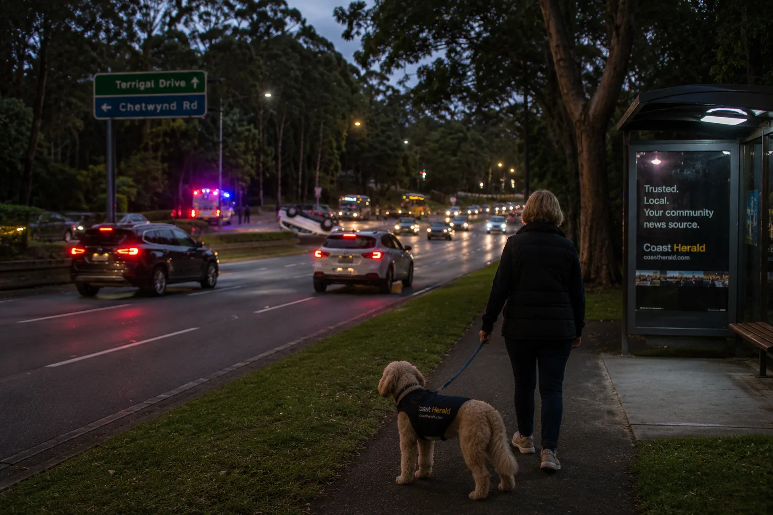 Two-vehicle crash cleared on Terrigal Drive at Erina