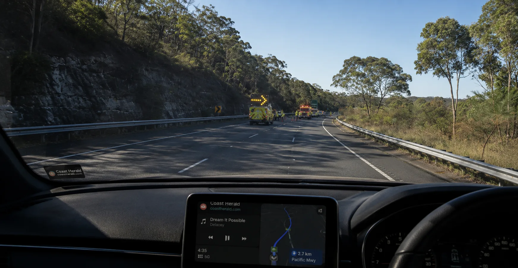 Diesel spill cleared on M1 at Wyee after truck fuel tank rupture