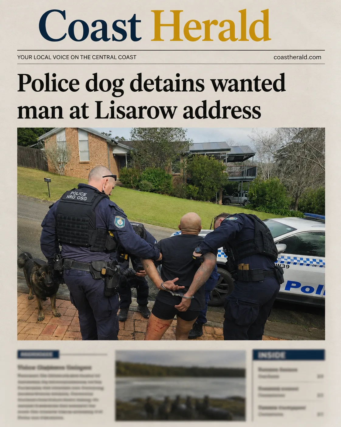 Police dog detains wanted man at Lisarow address