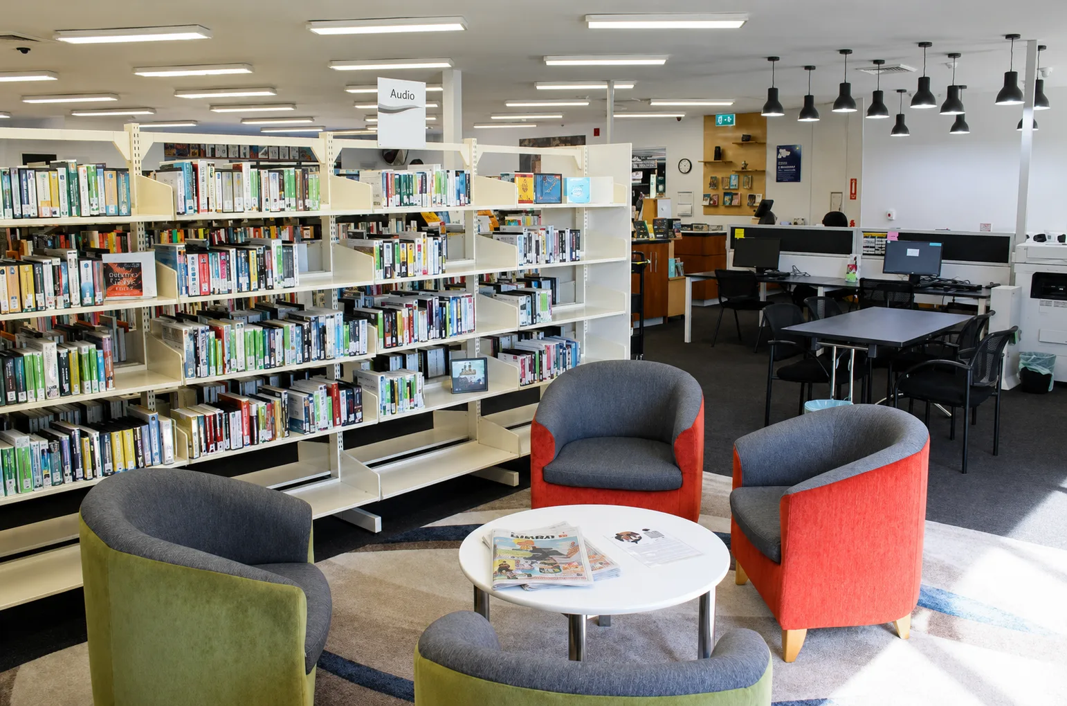 Interior reading and study area at Bateau Bay Library